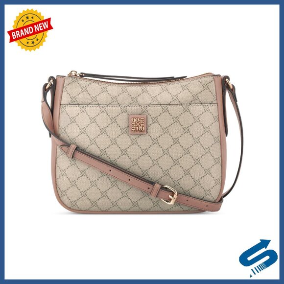 Large Crossbody Bag with Multiple Pockets Cotton Blend Lining